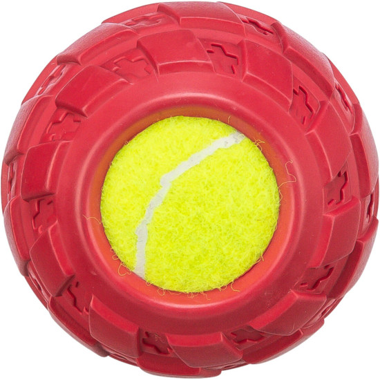 Trixie minge tenis în anvelopă cauciuc, jucărie câini, 7,5 cm